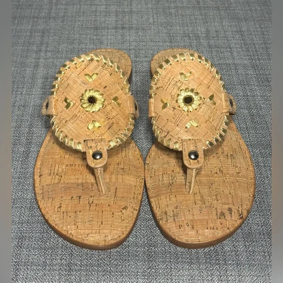 Jack Rogers Collins Thong Sandals Cork / Metallic - Picture 3 of 7